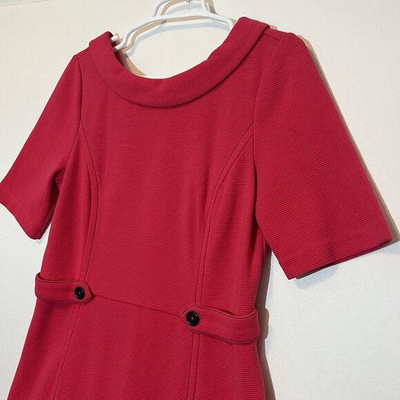 Boden Women’s Betty Ottoman Dress Size 10 R Hot Pink Stretch Lined Knee Short Sl - Picture 13 of 15